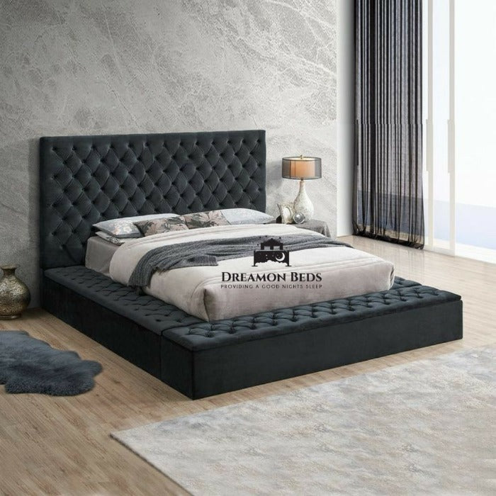 Velvet king deals size platform bed