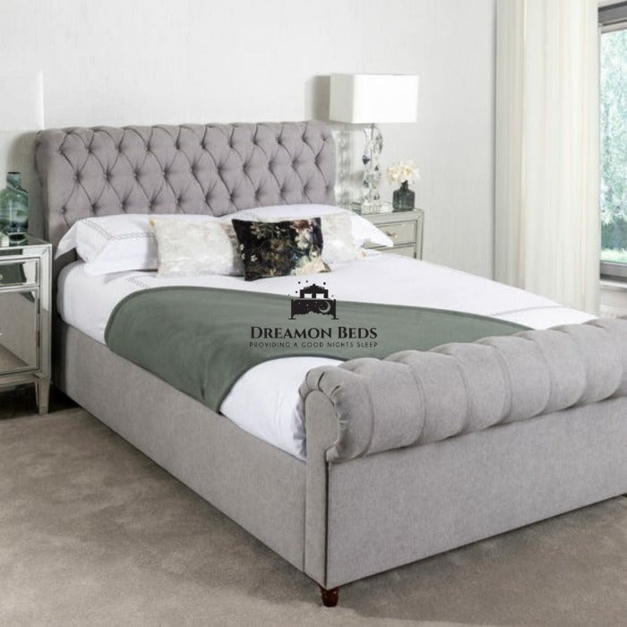 Grey Naples Scroll bed frame 4ft small double