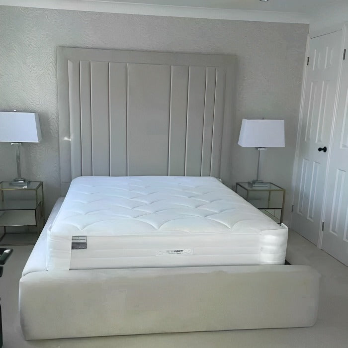silver plush 6ft Super King Panel bed frame