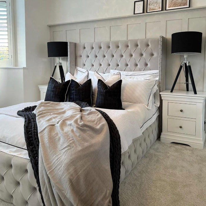 Perth Wingback Bed Frame Available With Storage