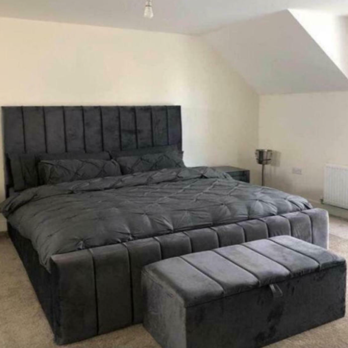 New York Chesterfield Sleigh Bed Frame