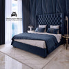 Navy Blue Plush Jules Ottoman Bed 5ft king size