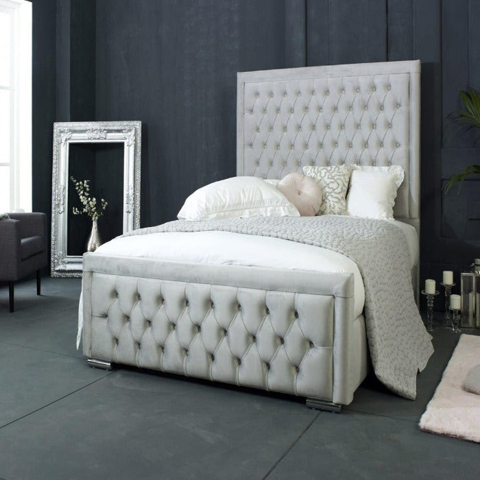 Aylah Chesterfield Upholstered Bed Frame Available In Double, King Size, Super King