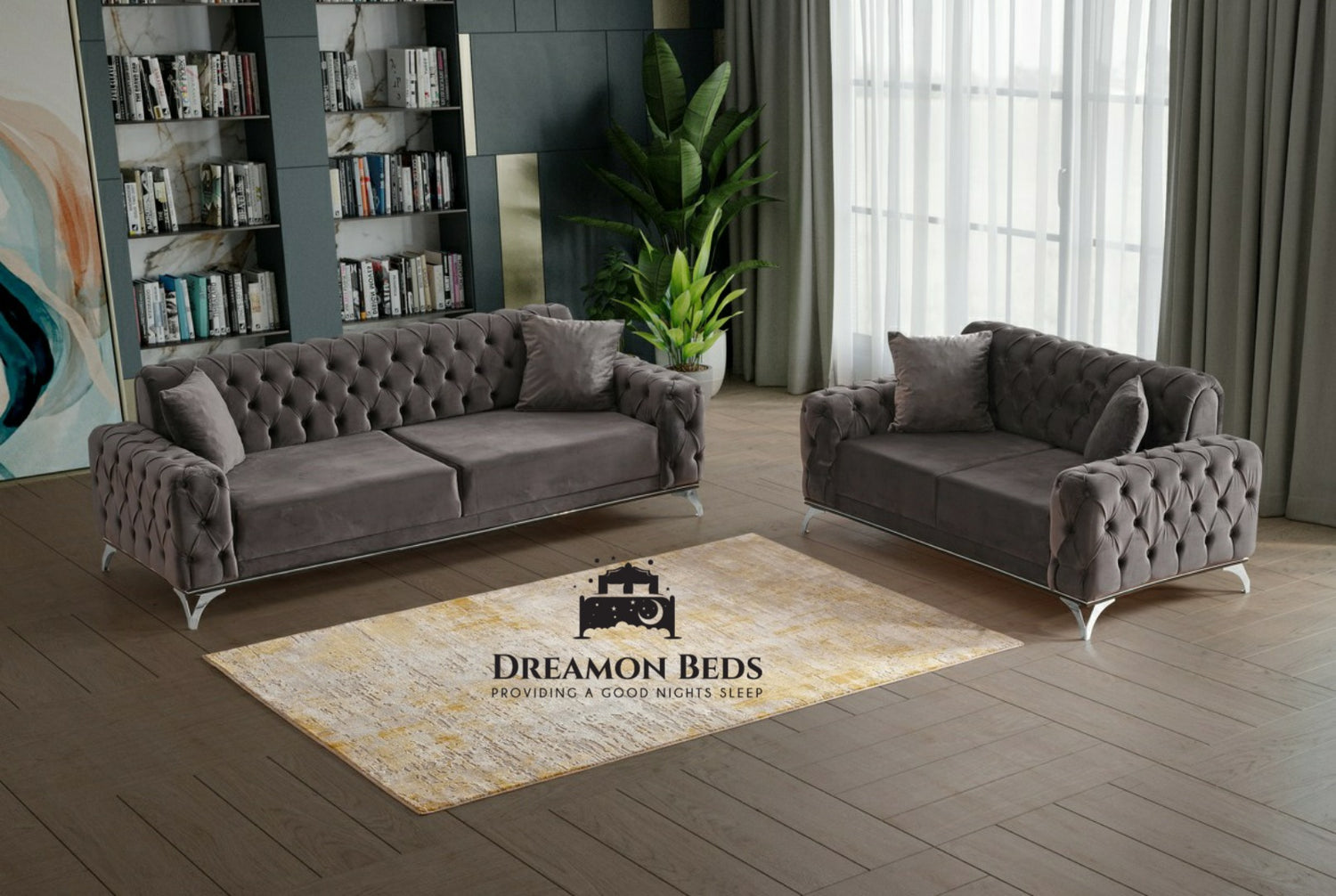 Hollywood chesterfield 3+2 sofa set