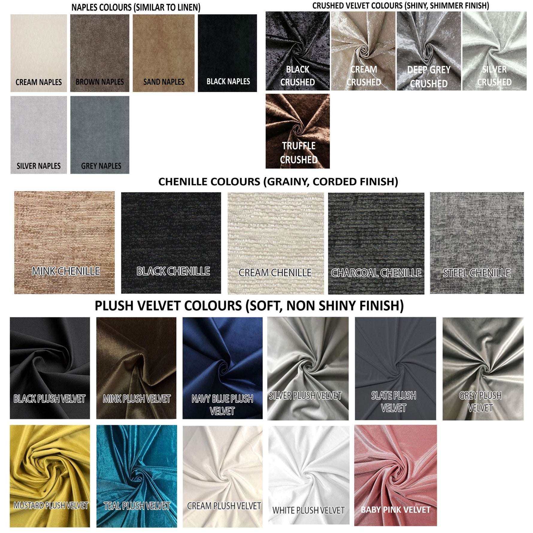 Free Swatches, Cream Plush, Blue Plush, Plush Velvet