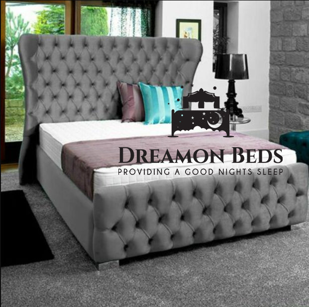 Tayrona Wingback Bed Frame Available with Divan or Ottoman Storage