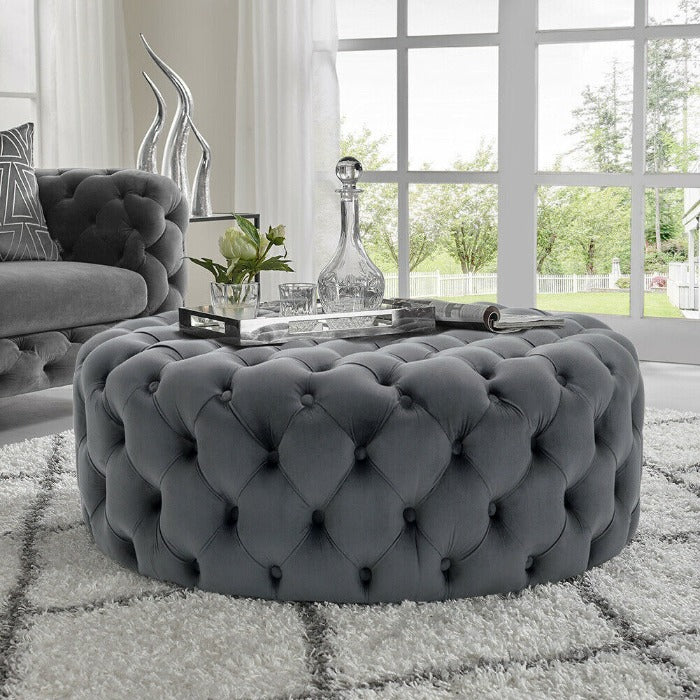 Manila Chesterfield Buttoned Pouffe