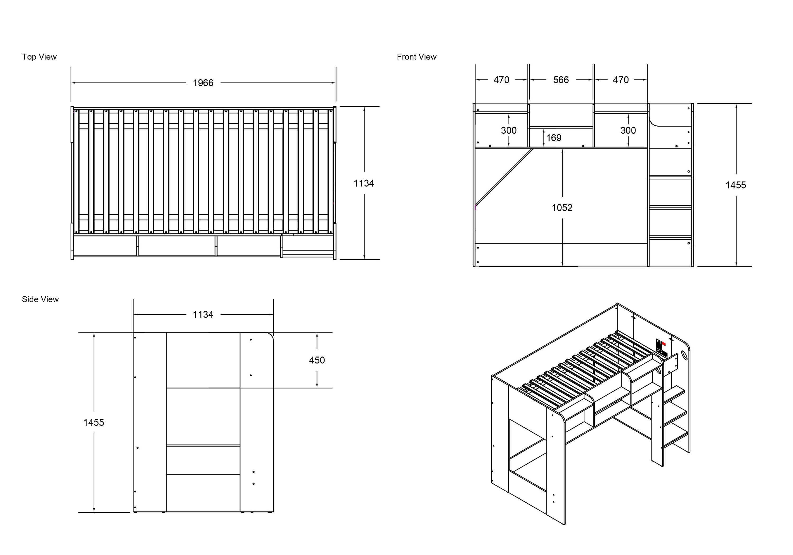 Wizard junior high sleeper storage station grey