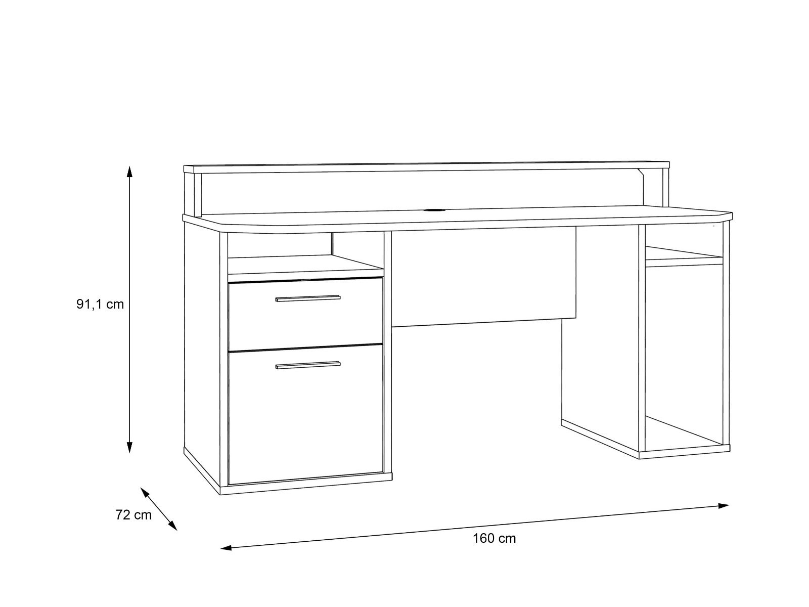 Power Z computer gaming desk with colour changing led lights available in white or black