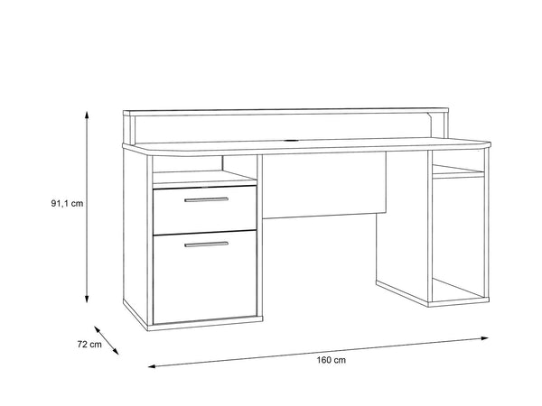 Power Z computer gaming desk with colour changing led lights available in white or black