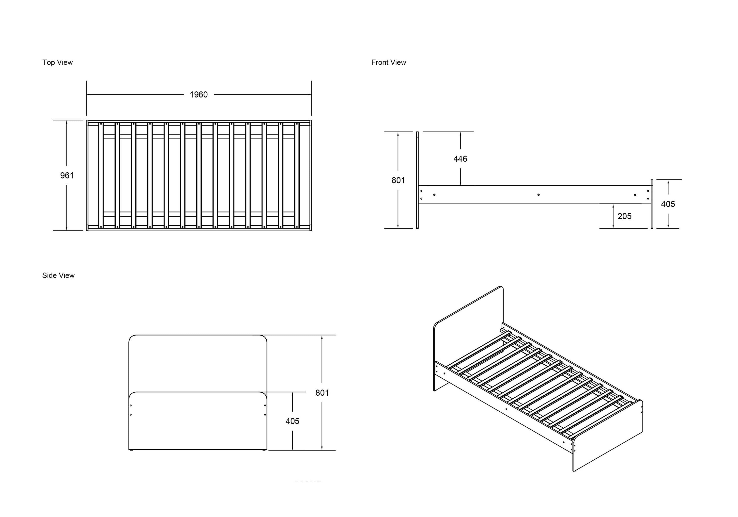 Wizard white bed frame in single or small double