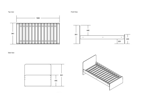 Wizard white bed frame in single or small double