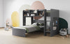 Wizard L shaped triple bunk bed sleeper in white or grey