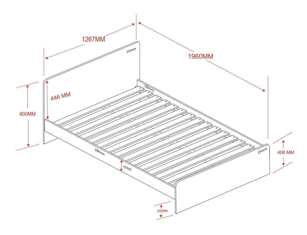 Wizard white bed frame in single or small double